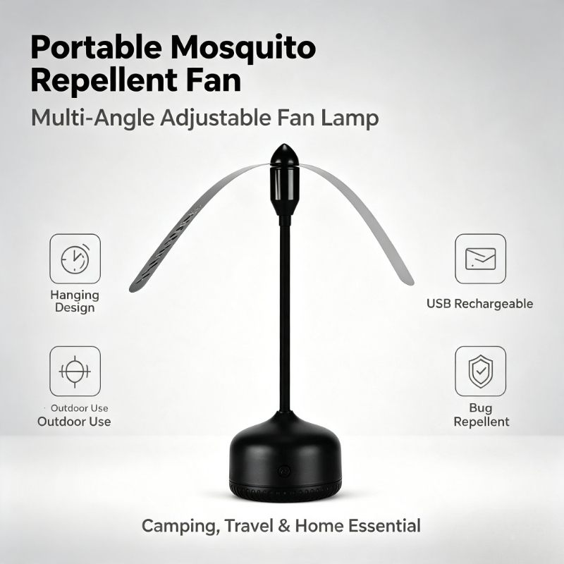 Outdoor Furniture Hay - Portable Hanging Mosquito Repellent Fan Lamp