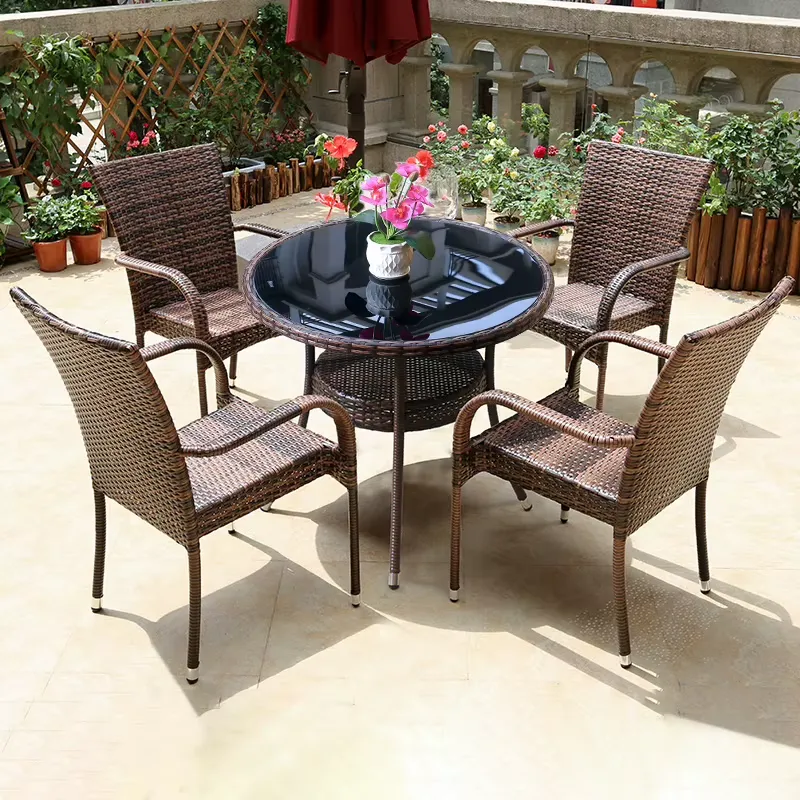 Outdoor Furniture Prices - Small Metal Rattan Coffee Table 4