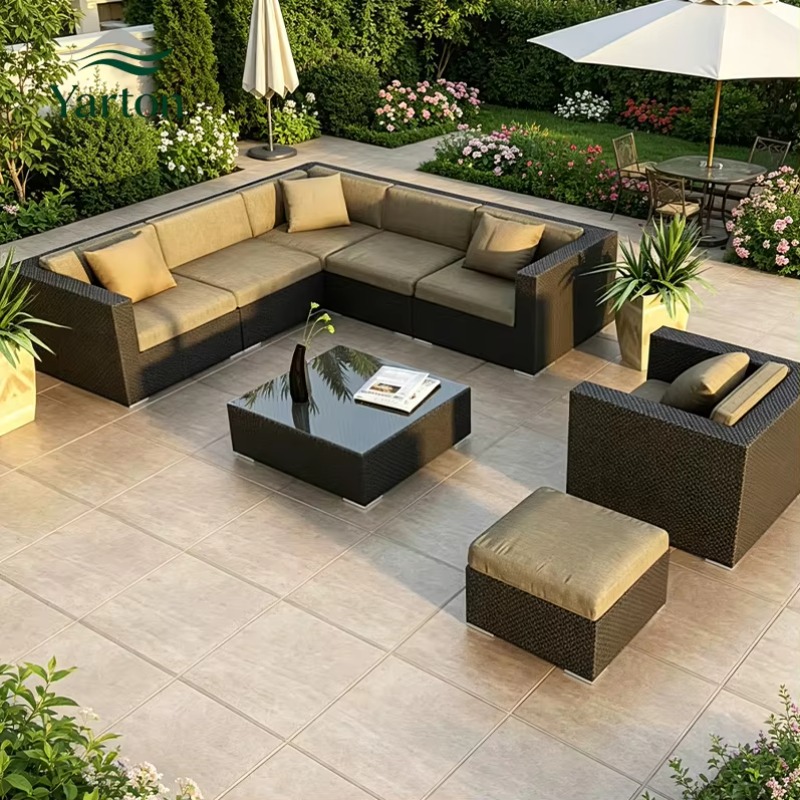 Outdoor Furniture Europe - Outdoor Woven Rattan Sofa Set 3-Seater