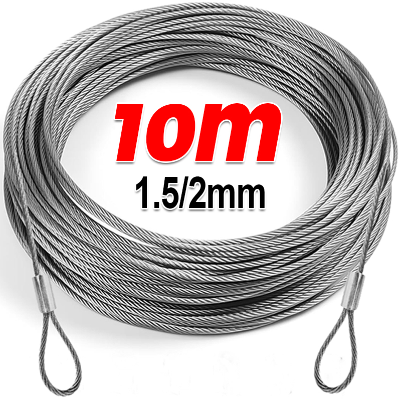 Outdoor Furniture Rope - 10/2M Stainless Steel Wire Ropes Outdoor