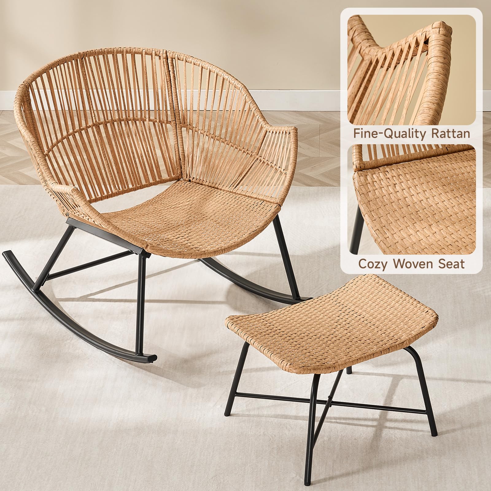 Grey Rattan Papasan Rocking Ch - Outdoor Furniture Grey review and price