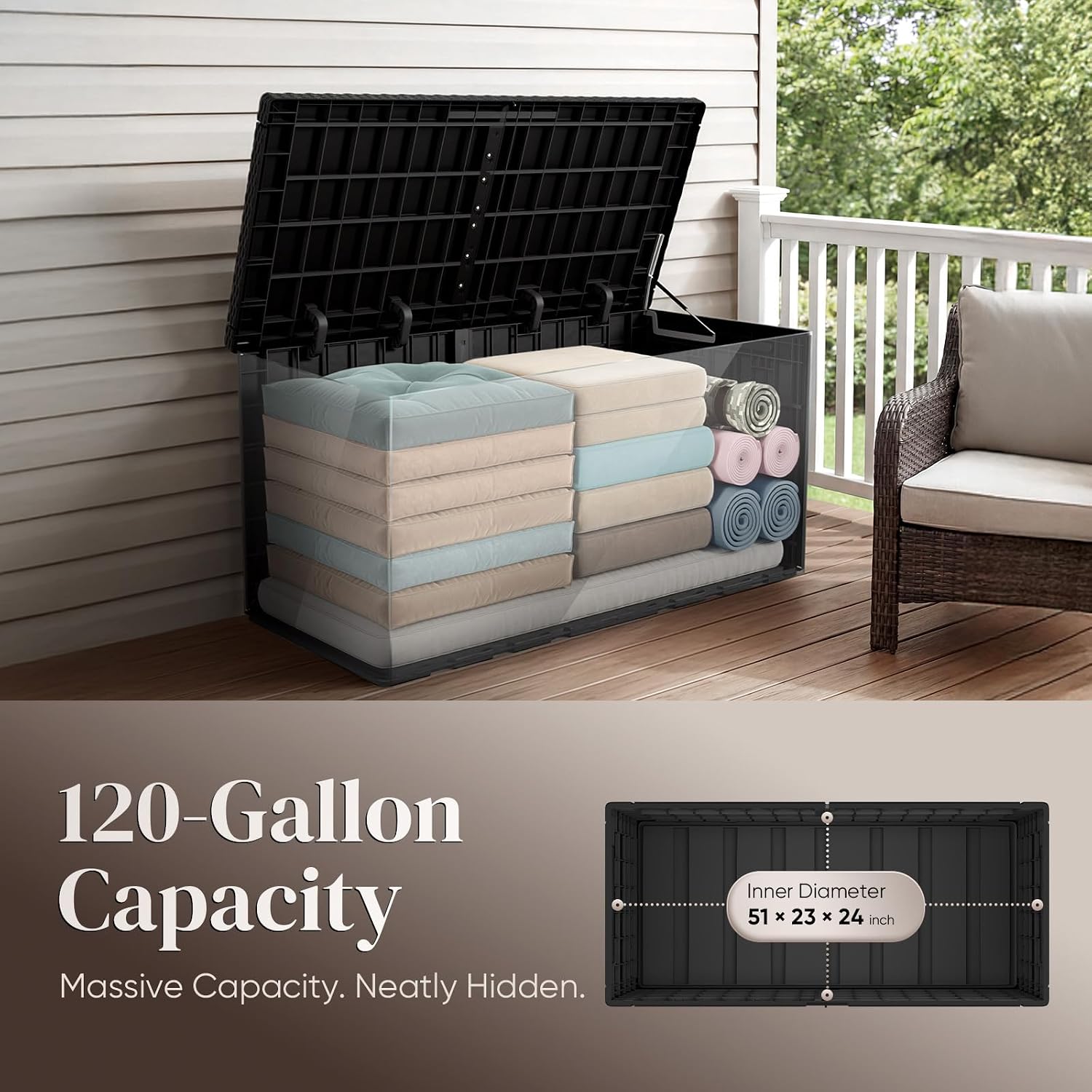 120 Gallon Large Outdoor Stora - Outdoor Furniture Cushions review and price