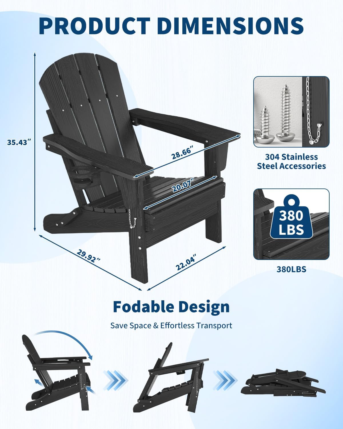 Folding Adirondack Chair HDPE  - Outdoor Furniture With Fire Pit review and price