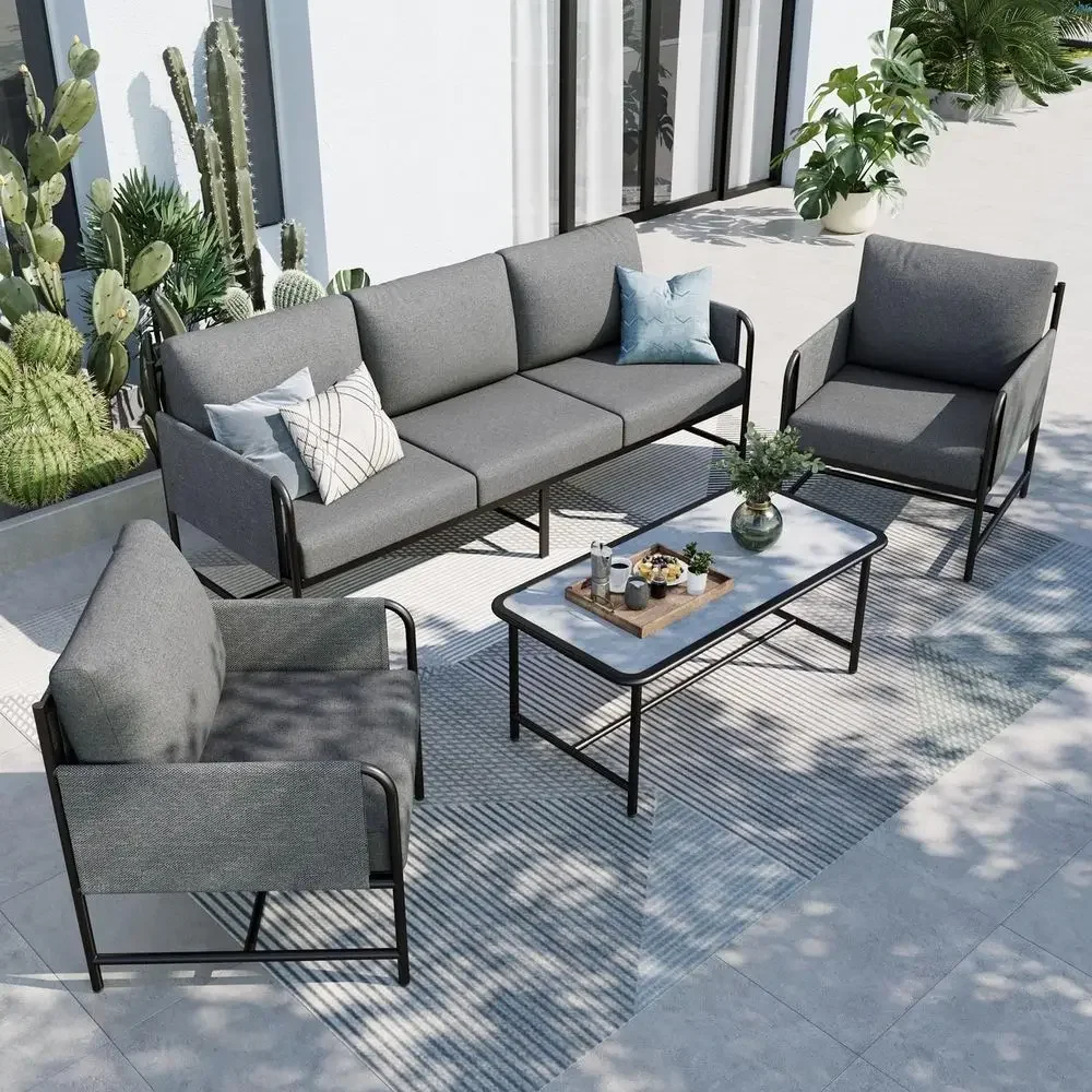 5-Seat Outdoor Patio Furniture - Outdoor Furniture Grey review and price