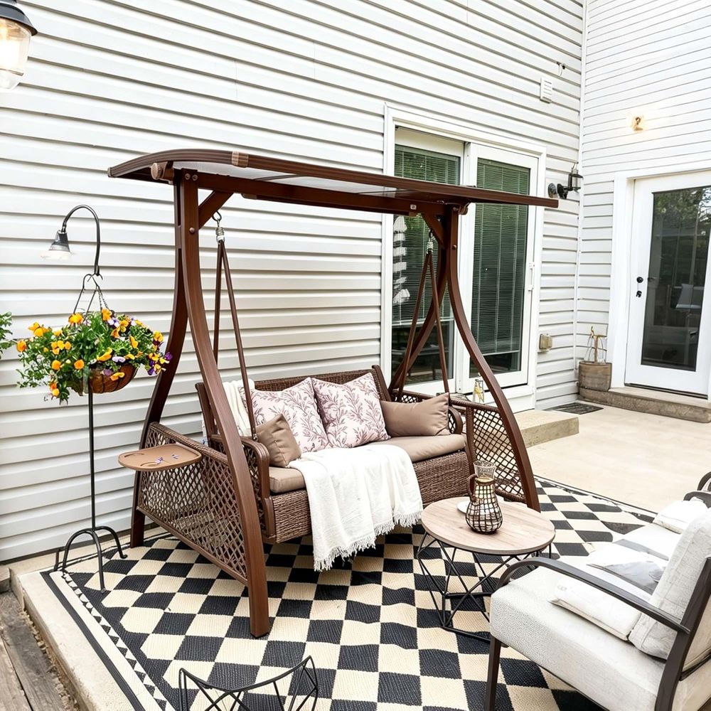 Patio Porch Swing Chair with 2 - Outdoor Furniture Without Cushions review and price