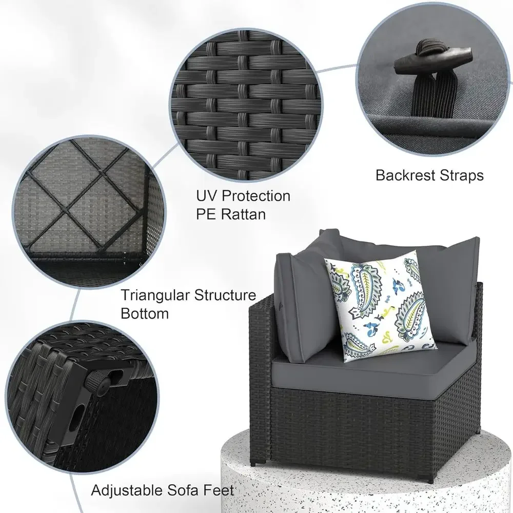 5-Piece Outdoor Sectional Pati - Outdoor Furniture Grey review and price