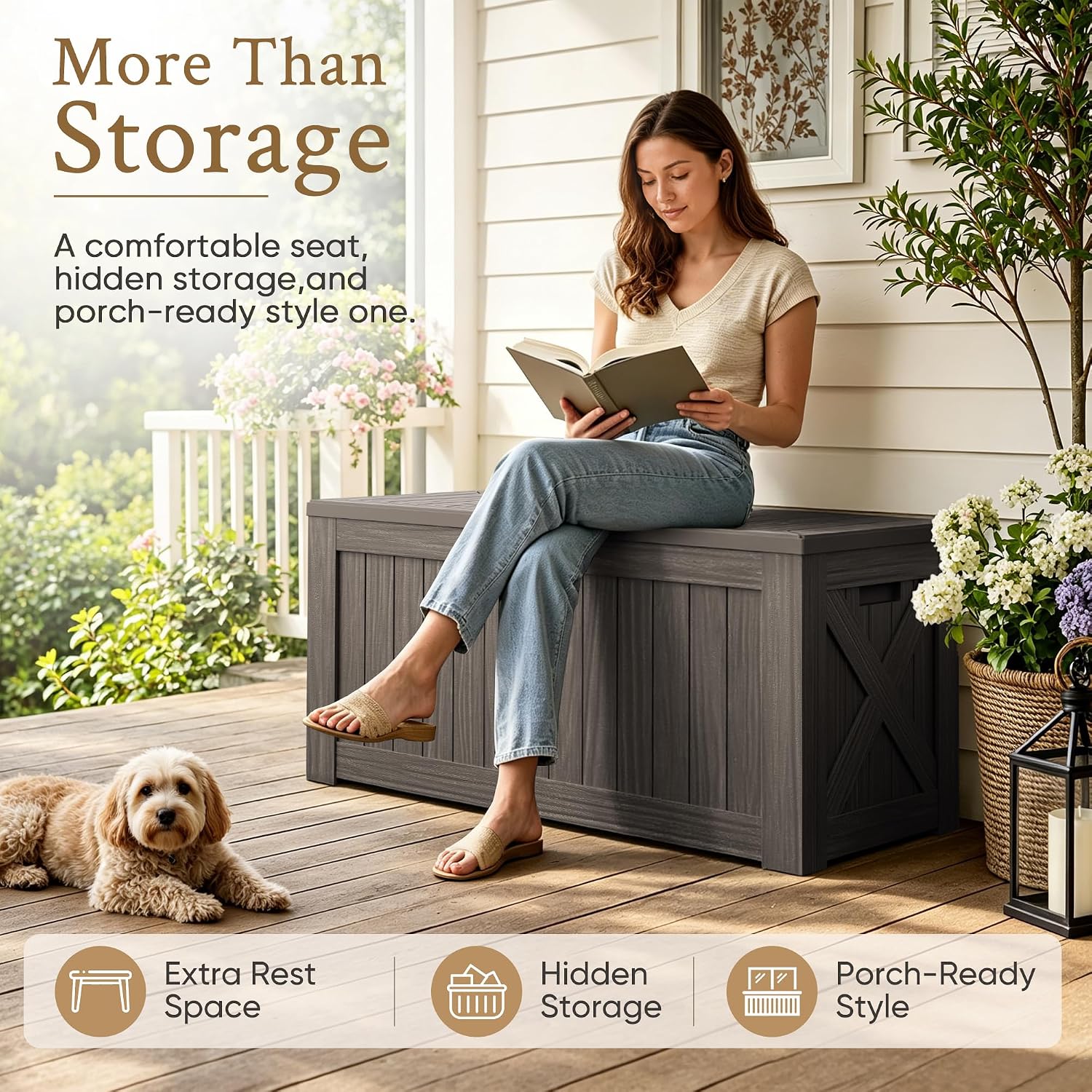 120 Gallon Large Deck Box Outd - Outdoor Furniture Cushions review and price