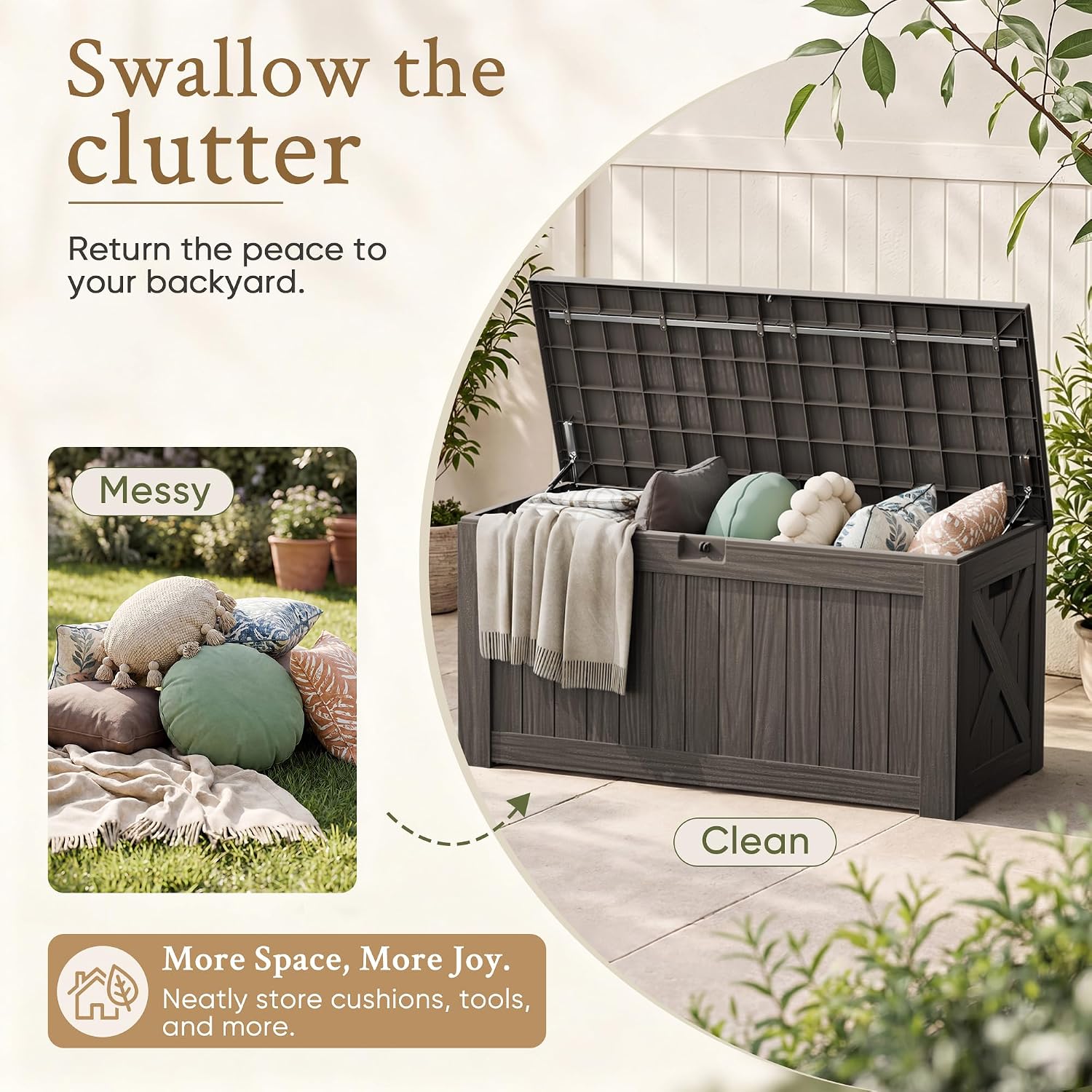 120 Gallon Large Deck Box Outd - Outdoor Furniture Cushions review and price