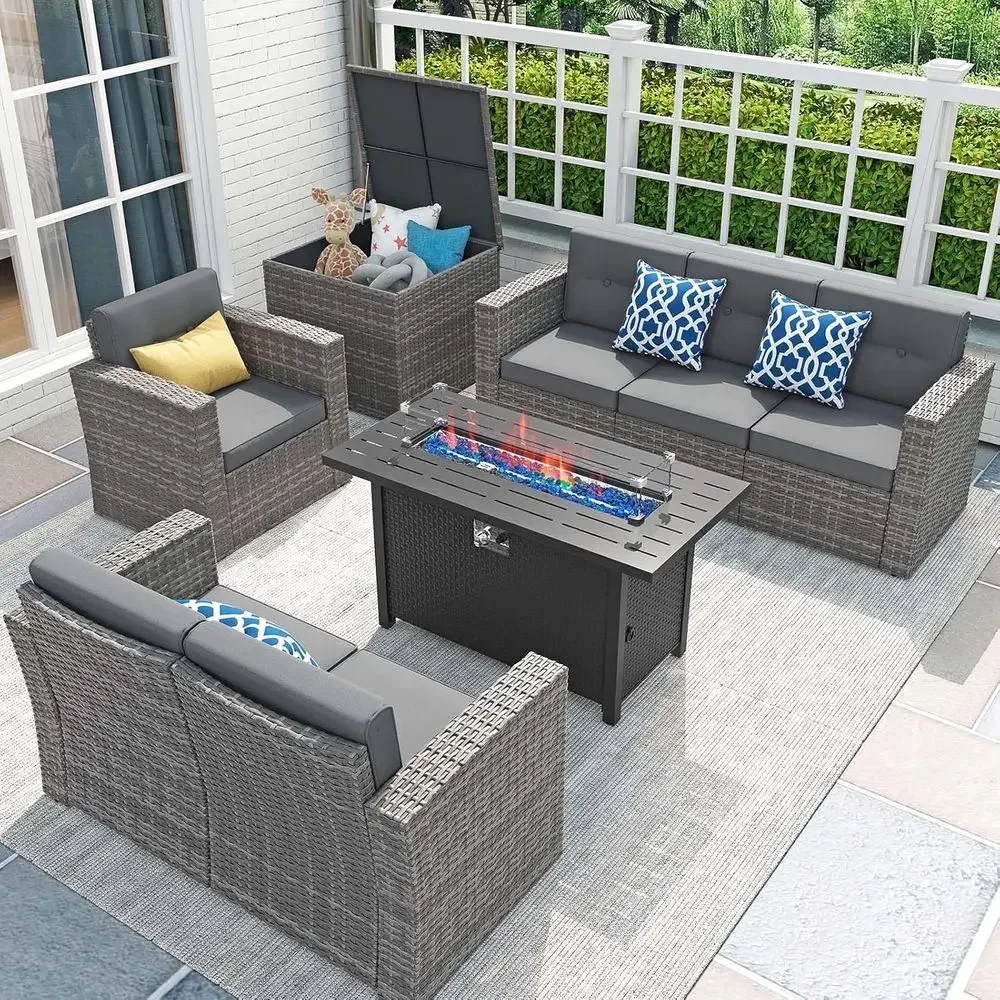 8-Piece Patio Furniture Set wi - Outdoor Furniture With Fire Pit review and price