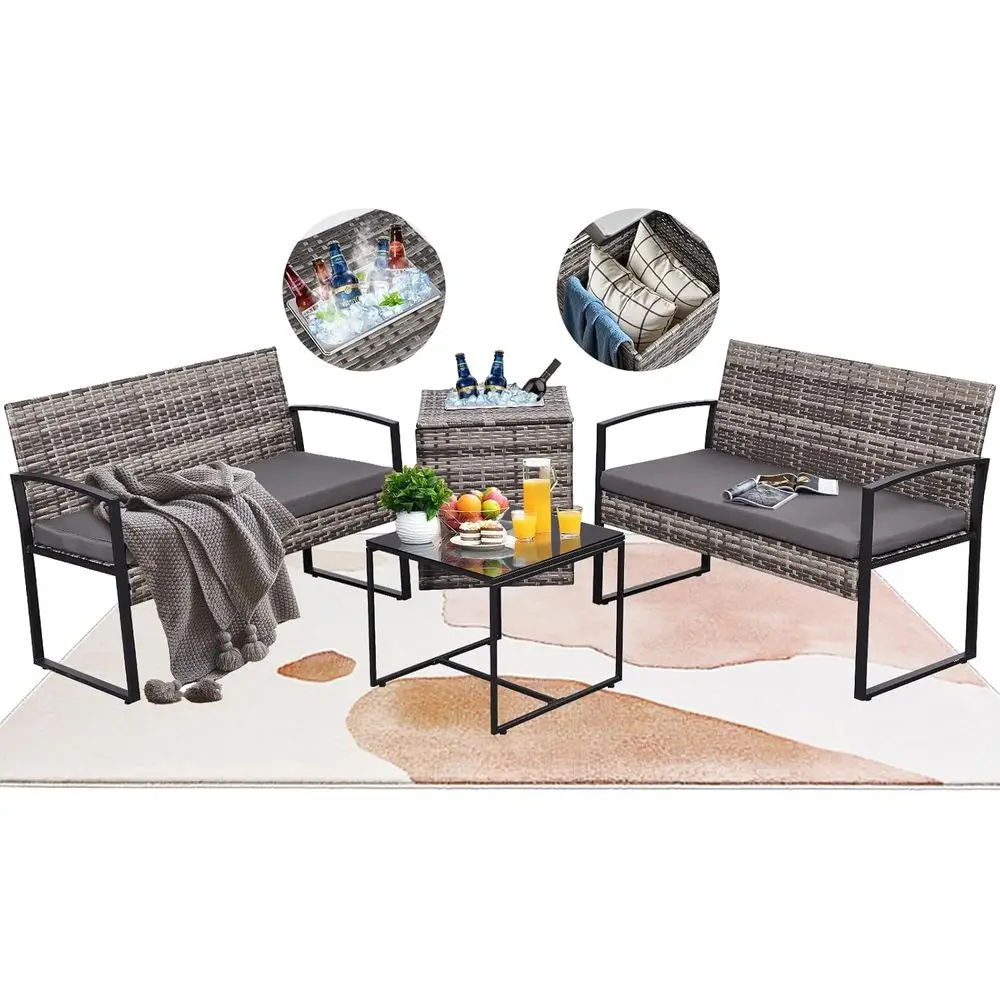 4-Piece Outdoor Patio Furnitur - Outdoor Furniture Grey review and price