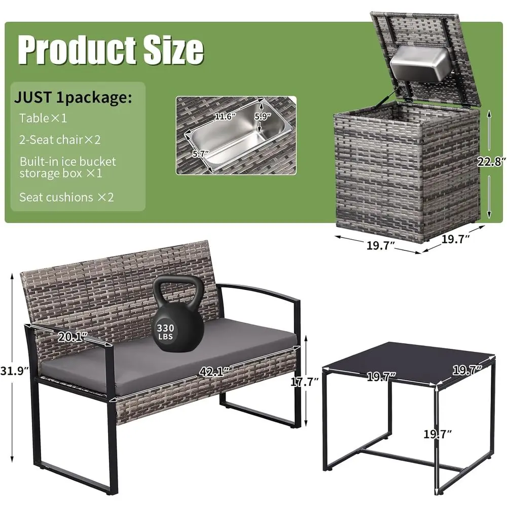 4-Piece Outdoor Patio Furnitur - Outdoor Furniture Grey review and price