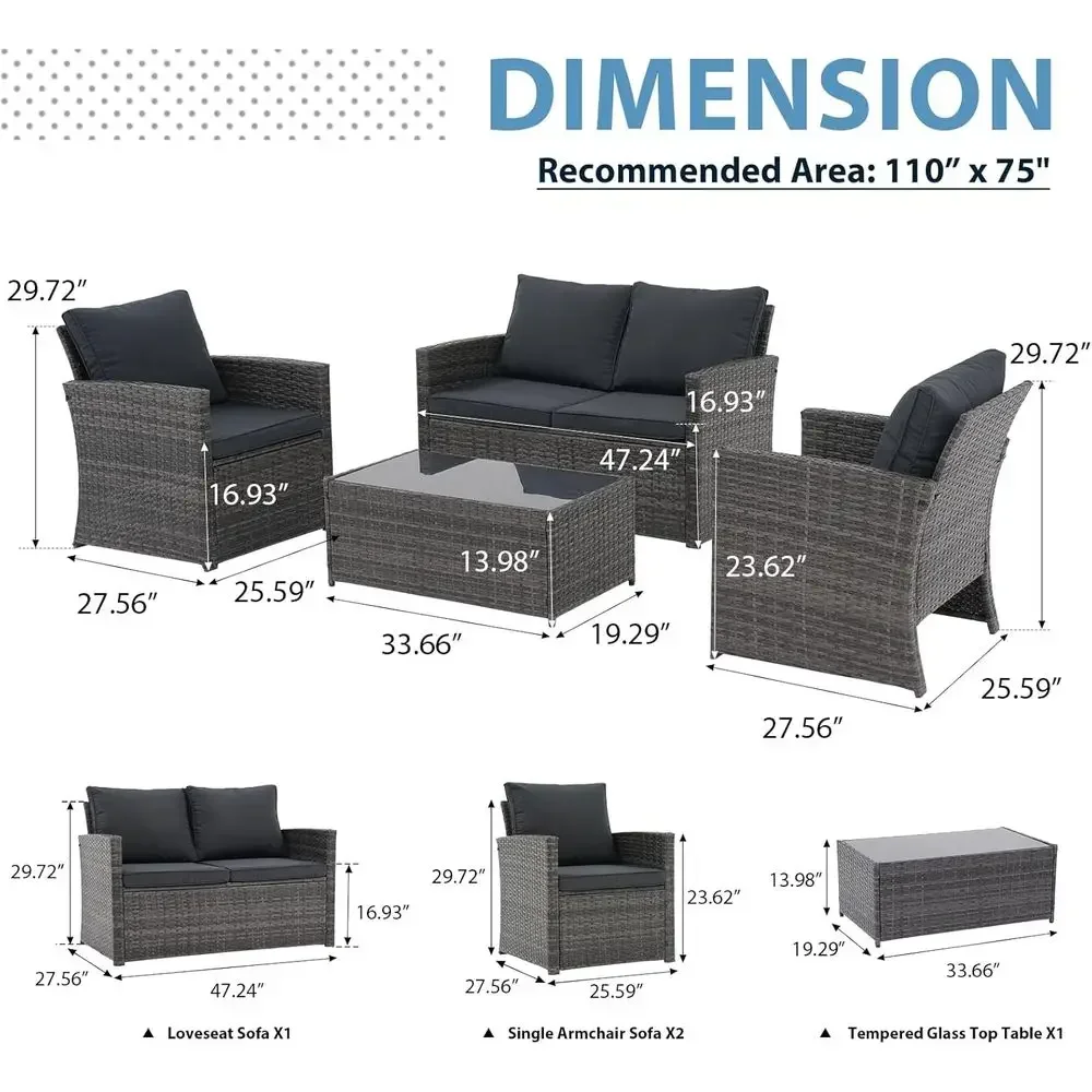 4-Piece Outdoor Patio Furnitur - Outdoor Furniture Grey review and price