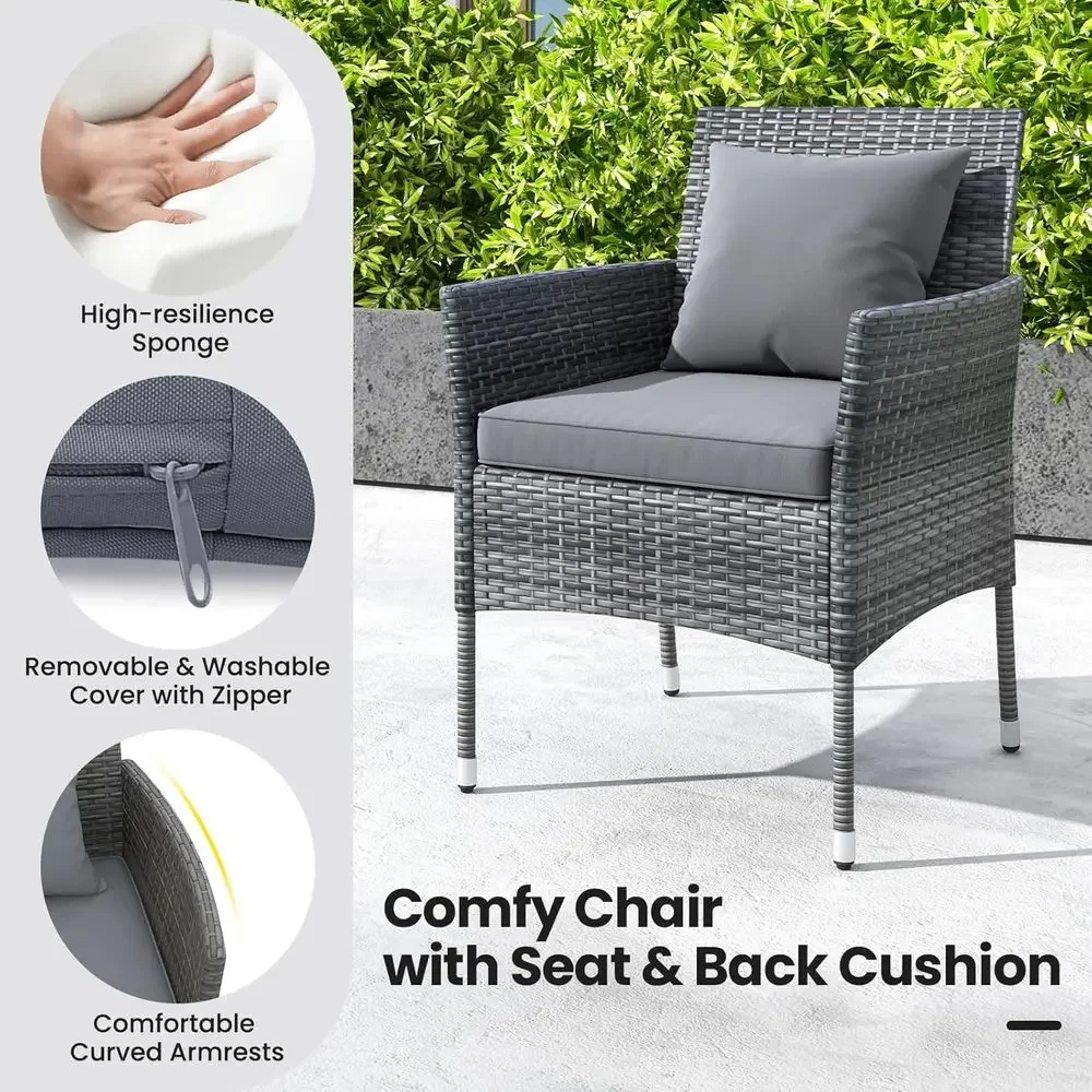 Grey 3-Piece Patio Furniture S - Outdoor Furniture Grey review and price