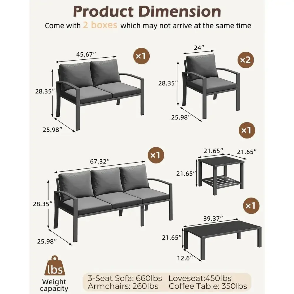 6-Piece Outdoor Patio Furnitur - Outdoor Furniture Grey review and price