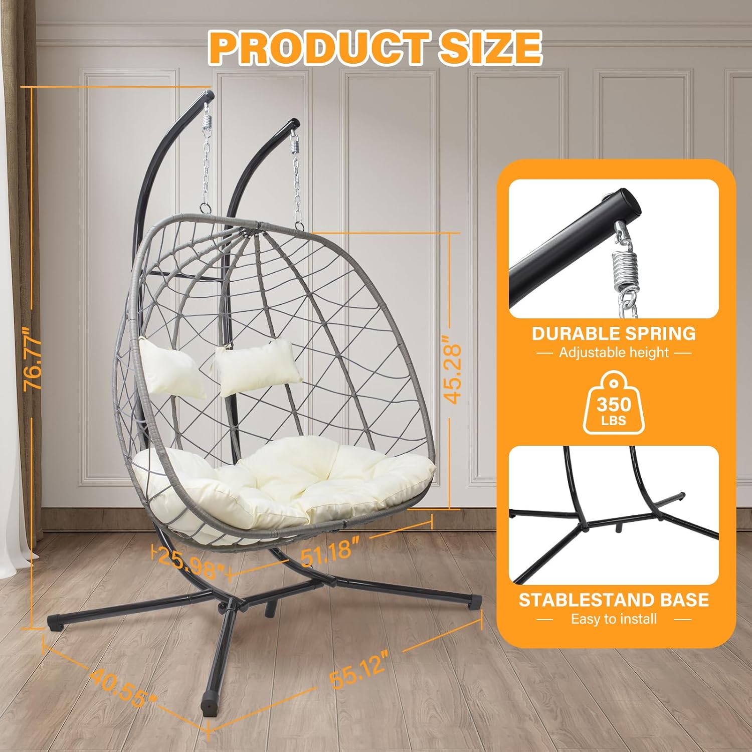 Egg Swing Chair with Stand, Ou - Hanging Egg Chair review and price