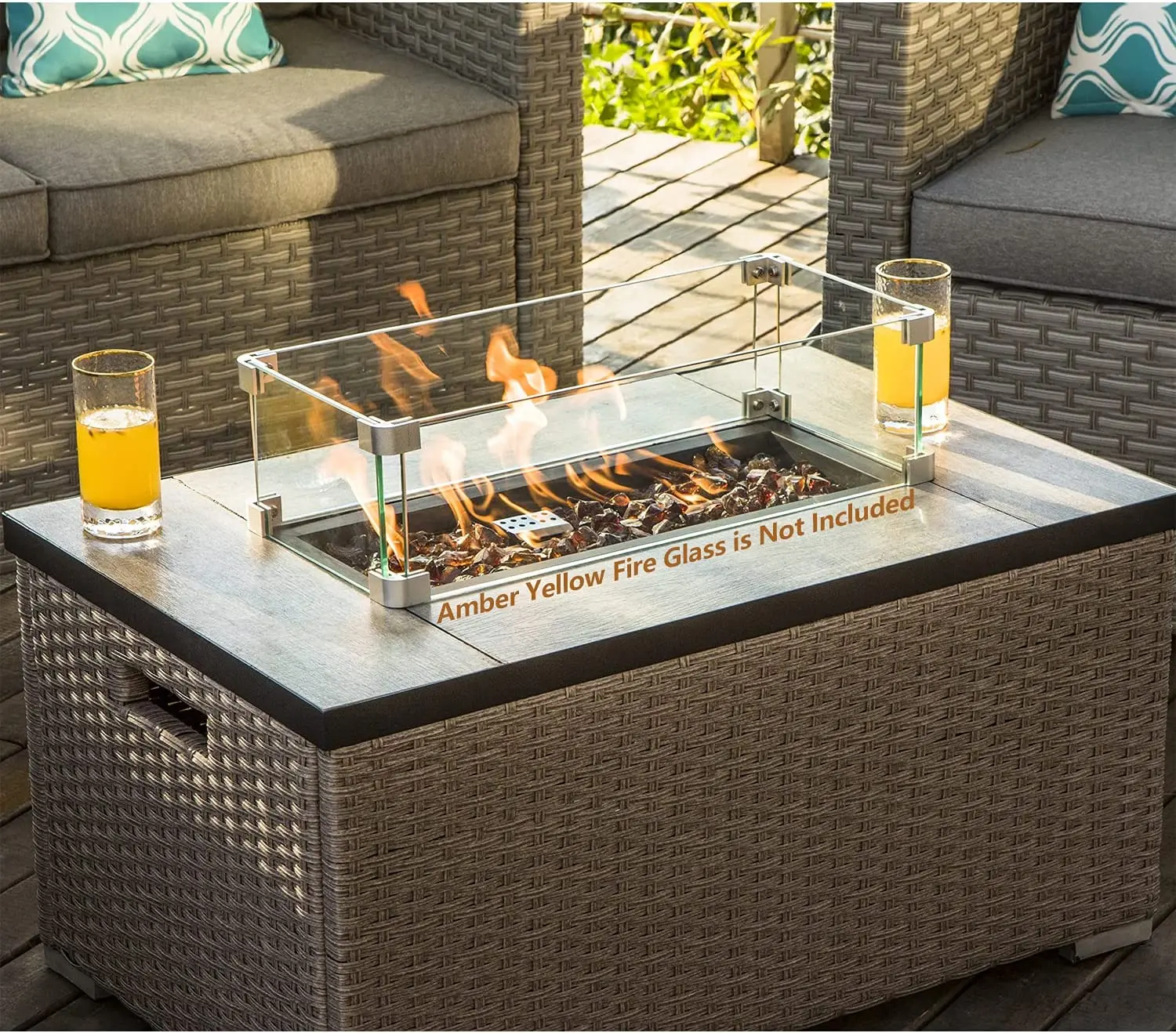 -Outdoor Furniture 5-Piece Wic - Outdoor Furniture With Fire Pit review and price