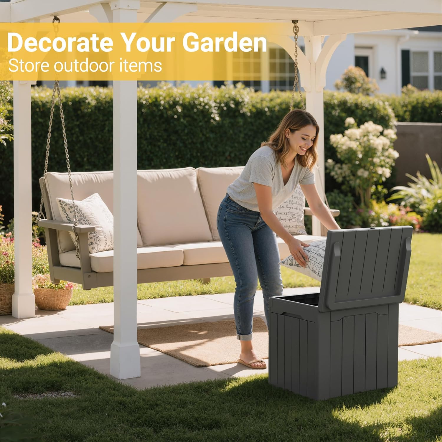 31 Gallon Outdoor Storage Box  - Outdoor Furniture Grey review and price