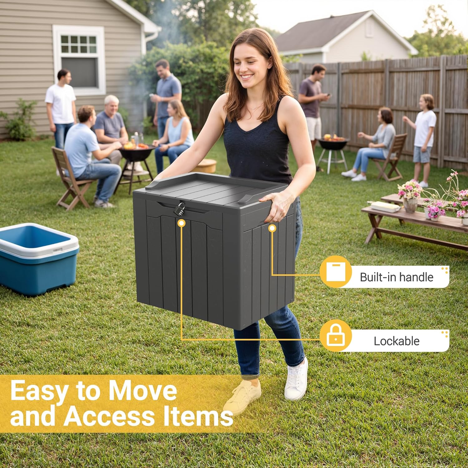 31 Gallon Outdoor Storage Box  - Outdoor Furniture Grey review and price