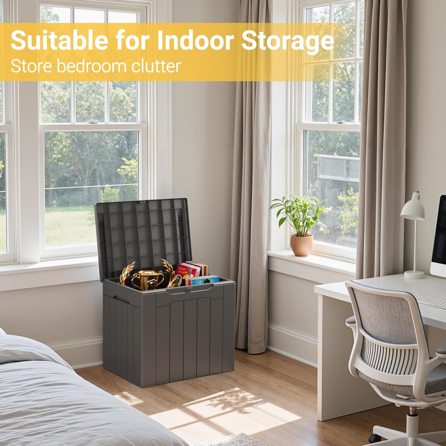 31 Gallon Outdoor Storage Box  - Outdoor Furniture Grey review and price