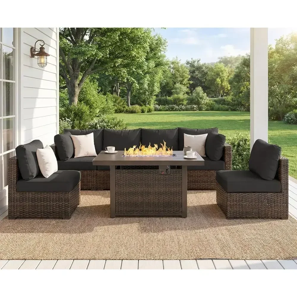 7-Piece Outdoor Patio Furnitur - Outdoor Furniture With Fire Pit review and price