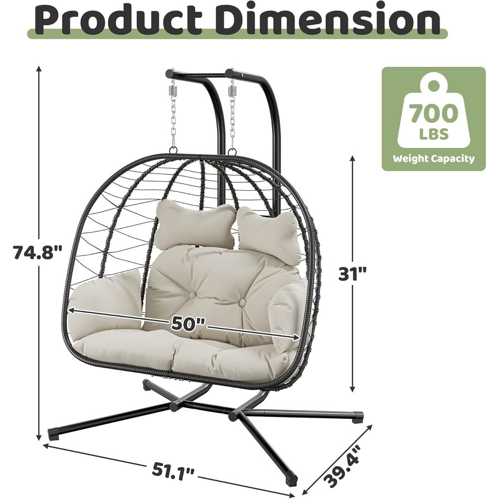 Double Hanging Egg Chair with  - Hanging Egg Chair review and price