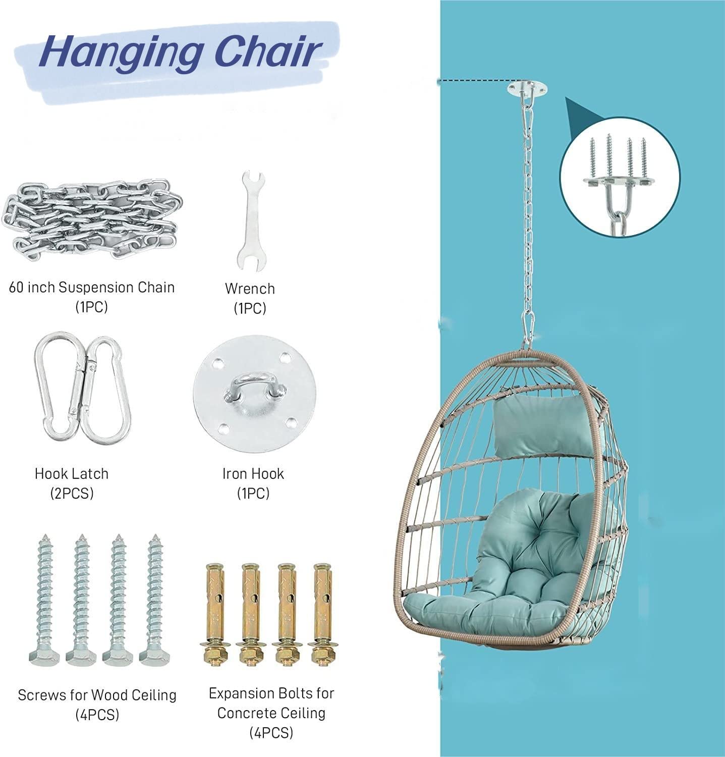 Foldable Wicker Hanging Egg Ch - Outdoor Furniture Egg Chair review and price