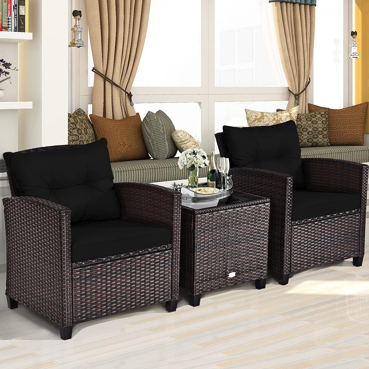 3 Pieces Patio Furniture Set,  - Outdoor Furniture Rattan review and price